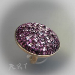  Сребърен дамски пръстен с камъни Swarovski R-279